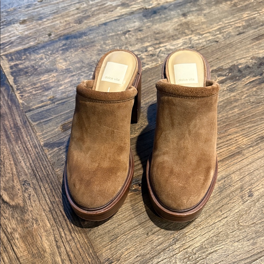 Dolce Vita Tan Suede Slip-On Mules